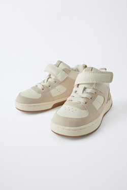 ZARA ВЫСОКИЕ КЕДЫ С РЕМЕШКОМ, БЕЛЫЙ