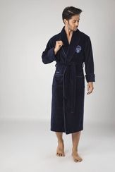 Халат мужской махровый 1145-1 синий  Nusa