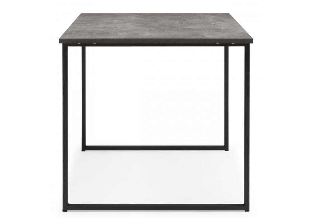 Стол деревянный Woodville Лиман 140 х 80 бетон светлый, черный матовый, ножки черные
