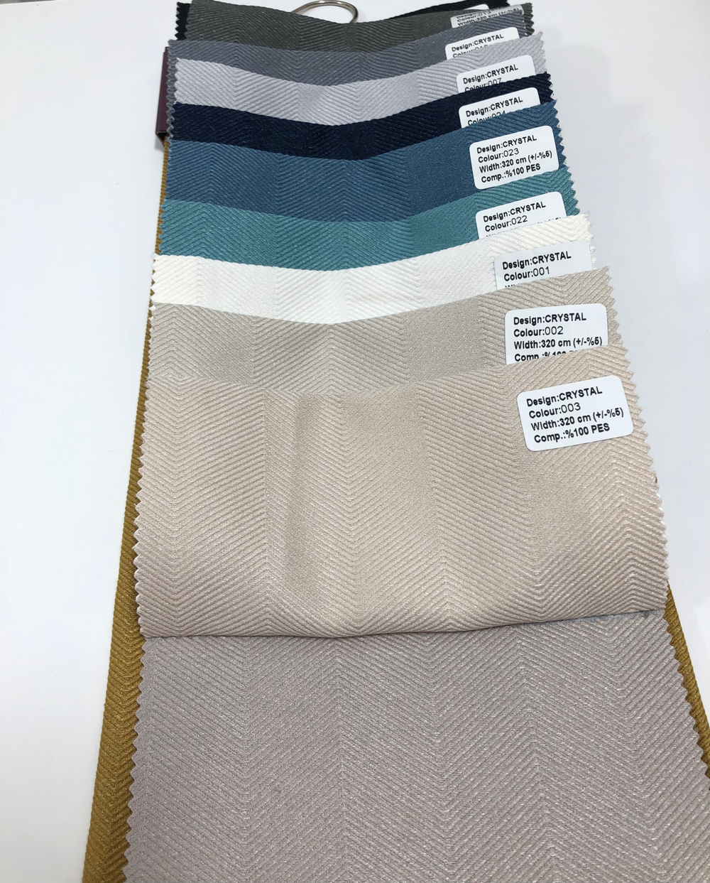 Портьерная ткань жаккард "елочка" Nope арт. Crystal (высота 320 см, Турция)