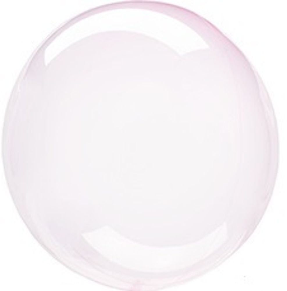 Прозрачный шар баблс с нежно-розовым оттенком с гелием
