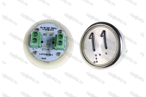 Кнопка (кнопочный модуль) EA2406S-S-W "11 этаж", круглая, статическая белая подсветка, Брайль