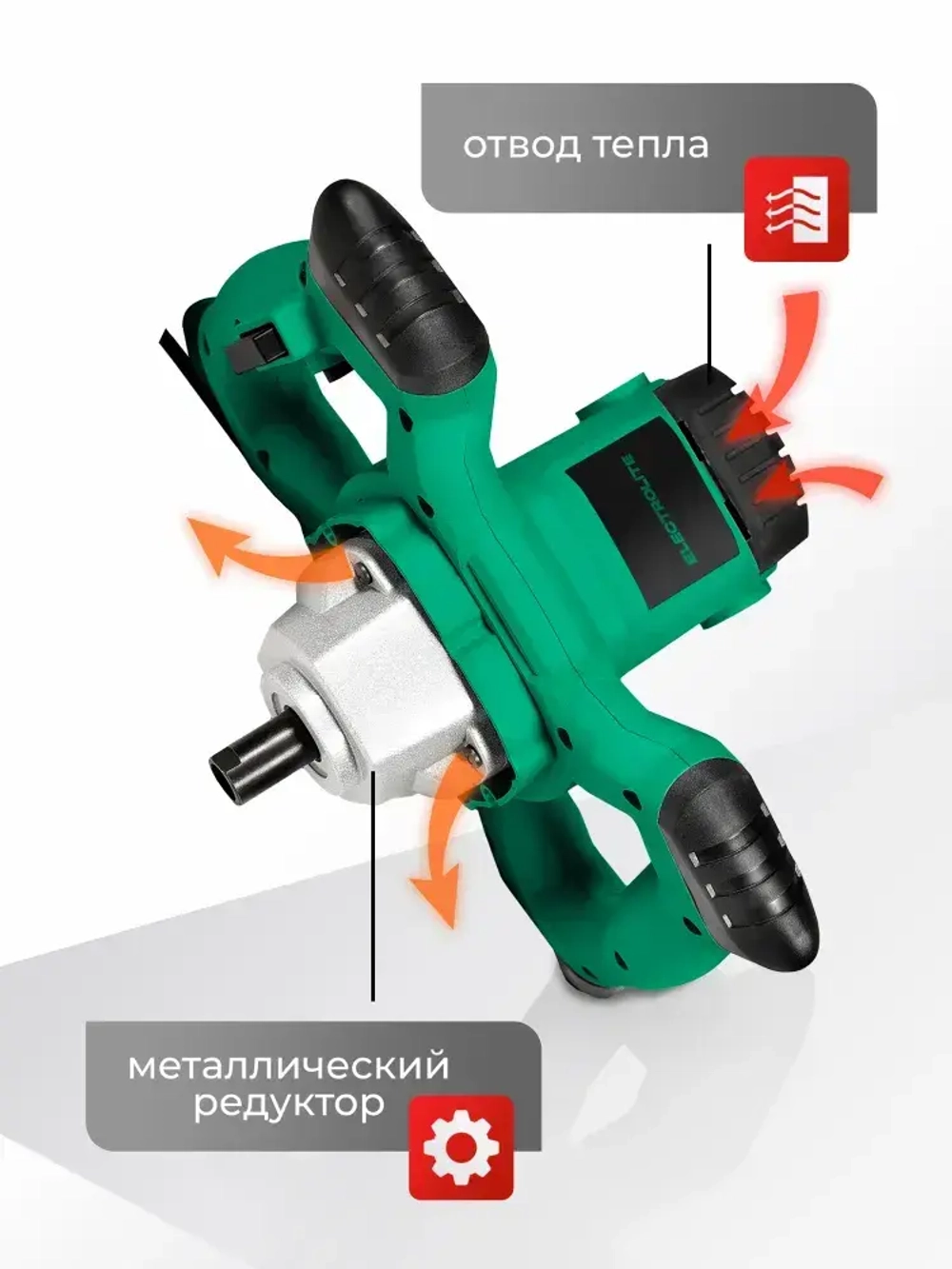 Миксер строительный Electrolite М 1600 ( 1600Вт, 1 скорость, 1 венчик, медная обмотка ) Электрический