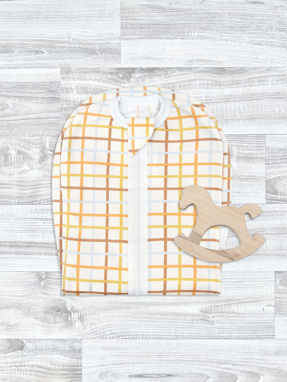 Утеплённый кокон Mjölk Цветная клетка