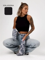 Черный кроп топ укороченный под пиджак