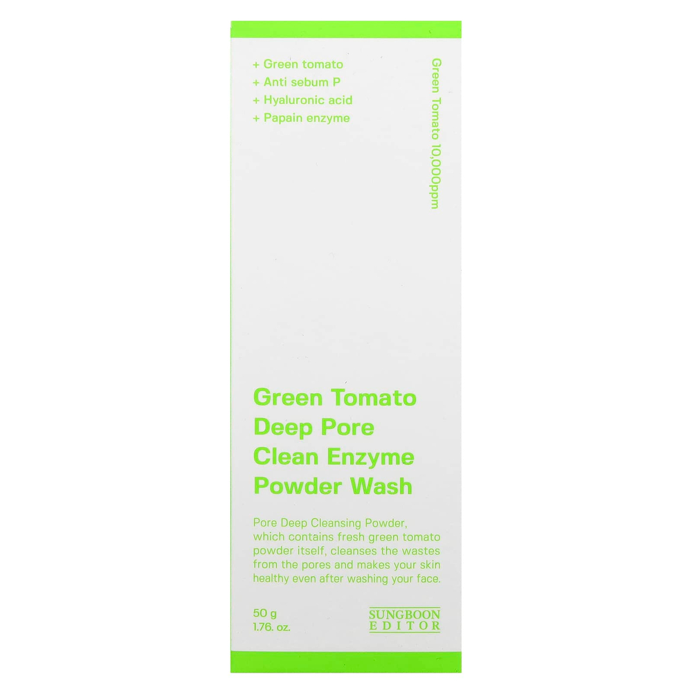 Sungboon Editor, Очищающий энзимный порошок с зеленым томатом, 50 г (1,76 унции)