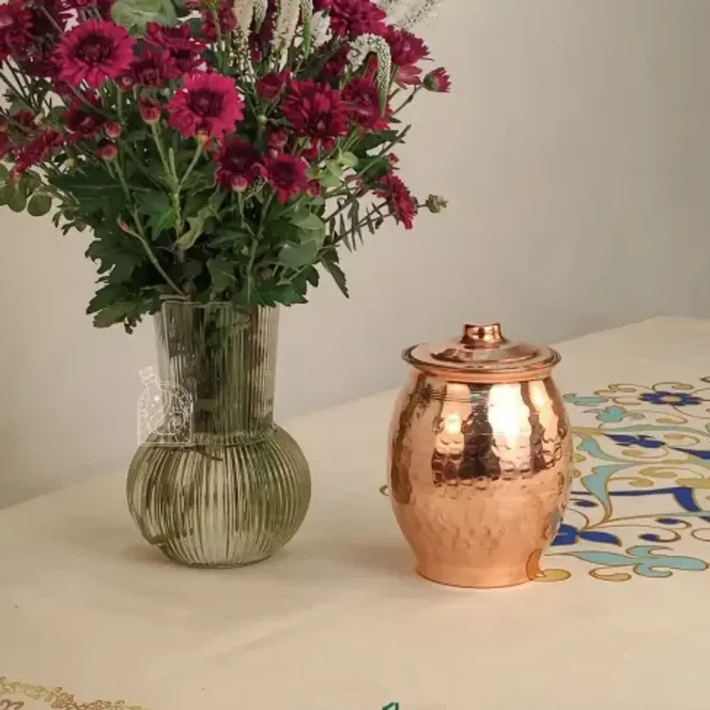 Медная емкость для хранения с крышкой Exirmes 30220304 Иран Медная емкость для хранения с крышкой Exirmes 30220304 Иран