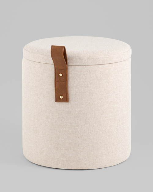 Пуф с ящиком Эркки рогожка XS белый