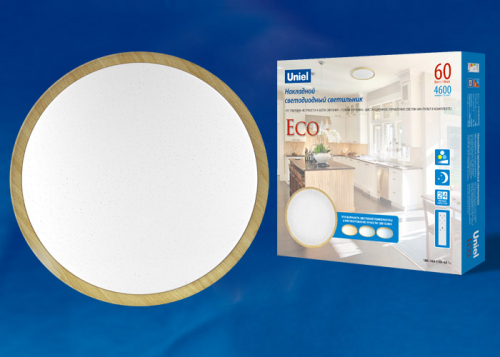 ULI-D284 60W/SW/49 ECO Cветильник светодиодный накладной. Диммируемый. Пульт ДУ (в/к). Теплый свет(3000К)/Белый свет(4000К)/Дневной свет(6500К). 4200Л