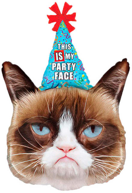 Шар (35''/89 см) Фигура, Сердитая кошка в колпаке, 1 шт.