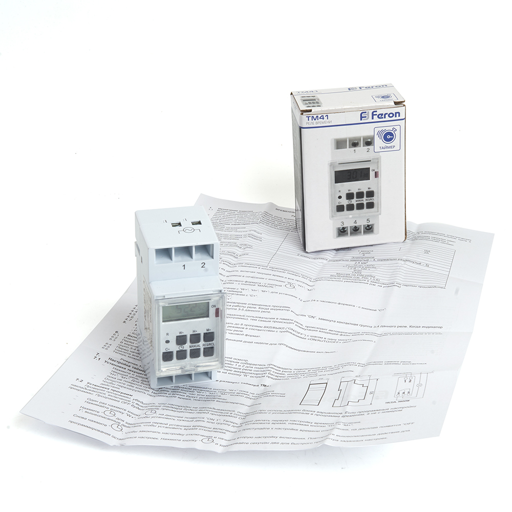 Таймер реле времени на DIN-рейку Feron TM41 3500W/16A 23248
