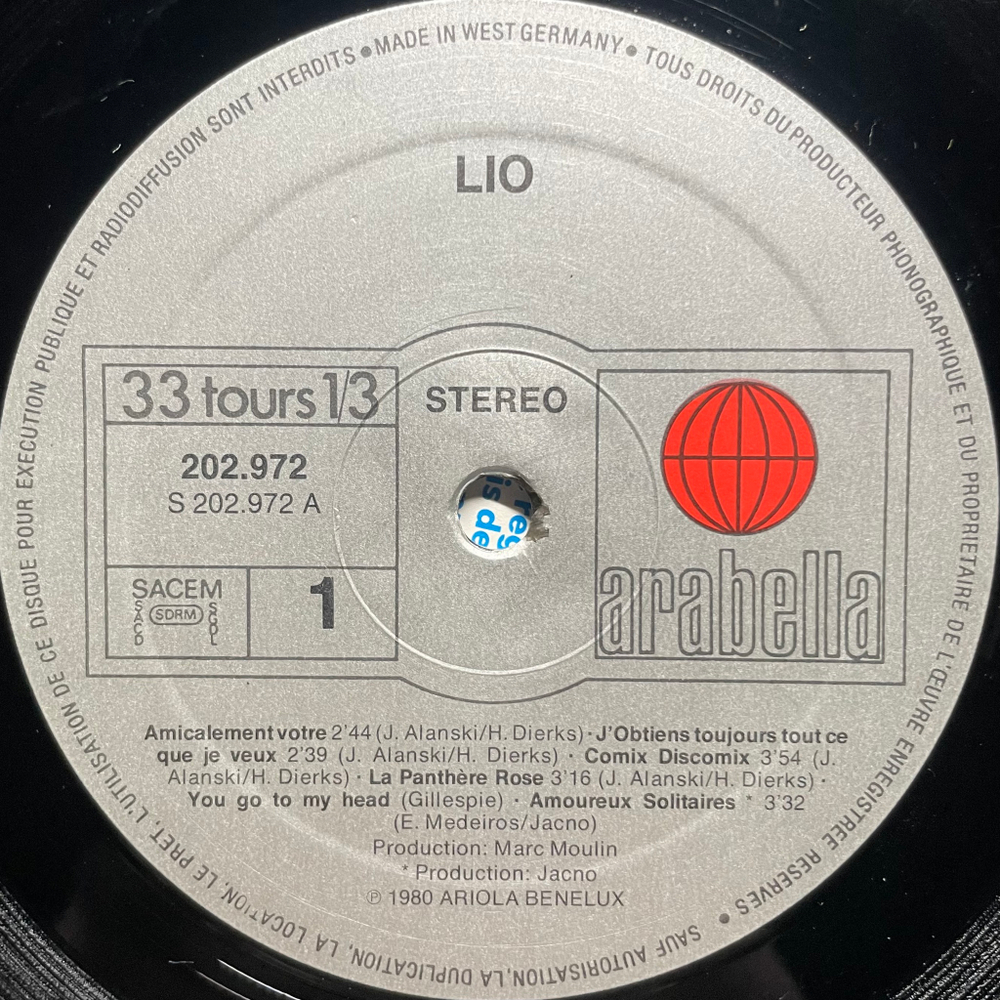 Lio ‎– Lio (Франция 1980г.)