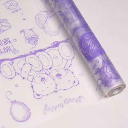 Пленка мат-я Мишки СИРЕНЕВАЯ (10м)