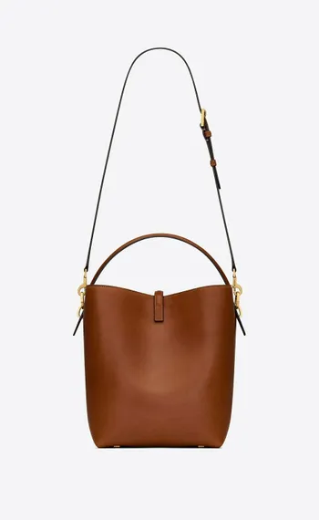Сумка Saint Laurent Le 37 из блестящей кожи коричневый