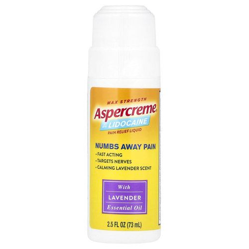 Aspercreme, Обезболивающее средство Max Strength, с 4% лидокаина, эфирное масло лаванды, 73 мл (2,5 жидк. унц.)