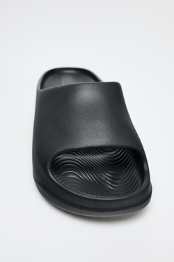 ZARA ШЛЕПАНЦЫ НА ПЛАТФОРМЕ, ЧЕРНЫЙ
