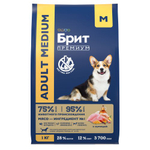 Сухой корм для собак средних пород Брит Brit Premium Adult Medium с курицей, 3кг