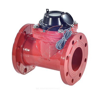 Счётчик г/в и х/в турбинный Ду 100 Ру16 Qn=70 м3/ч 120С L=250мм фл импульсный IP67 СТВУ ДГ1 Декаст 77-100-03