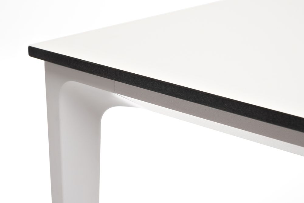 "Малага" обеденный стол из HPL 90х90см, цвет молочный, каркас белый