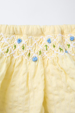 ZARA ТРУСЫ С ВЫШИВКОЙ И ВОЛАНОМ, ВАНИЛЬНЫЙ