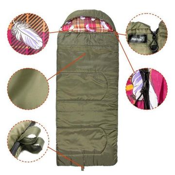 Спальный мешок Helios БАТЫР XXL СОШ-4 (220*90) зелёный (холлофайбер)