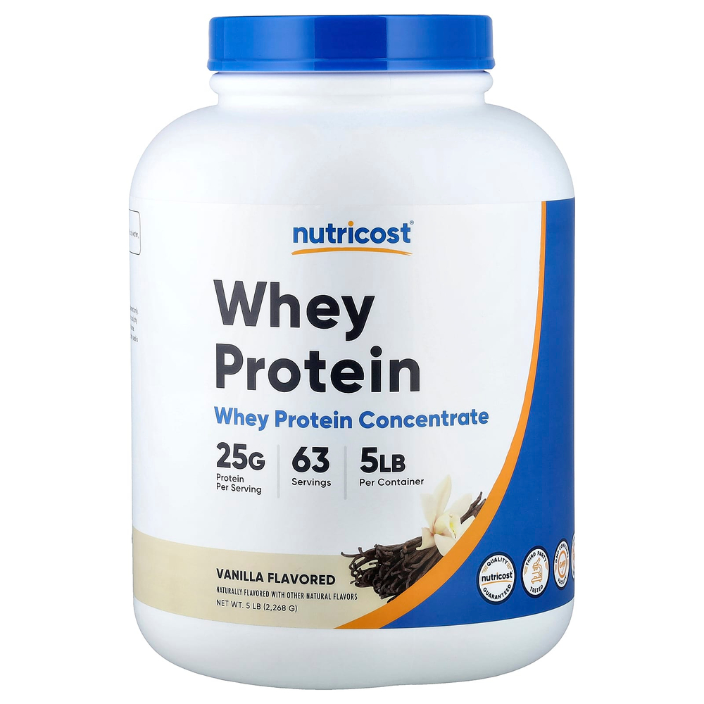 Nutricost, Концентрат сывороточного протеина, ваниль, 2268 г (5 фунтов)