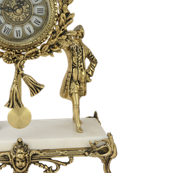 Bello De Bronze Часы каминные Пастораль на мраморной подставке