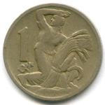 1 крона 1923 г. Чехословакия F-VF