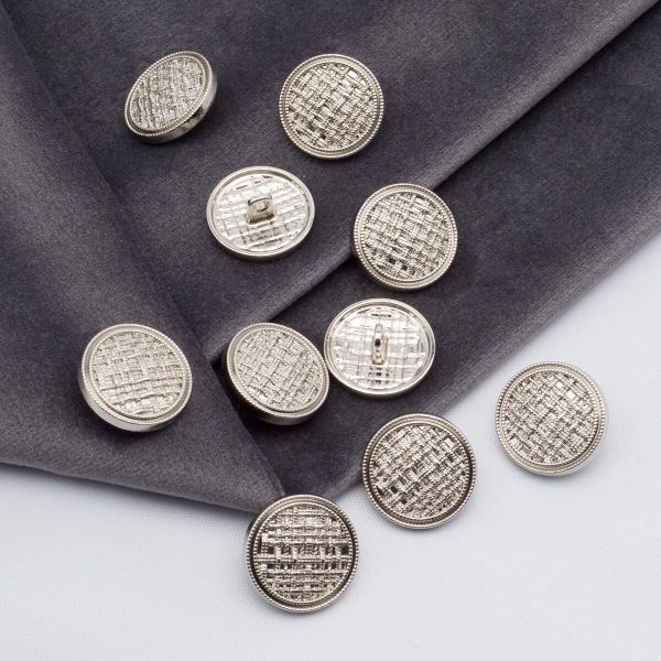 Пуговицы металл на ножке 28L=18 мм, Silver (серебристый), 10 шт, MP06