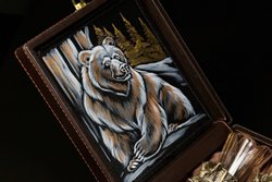 Набор рюмок-лафитников "Охотничьи Трофеи" 3 шт. в подарочном кейсе с художественным оформлением