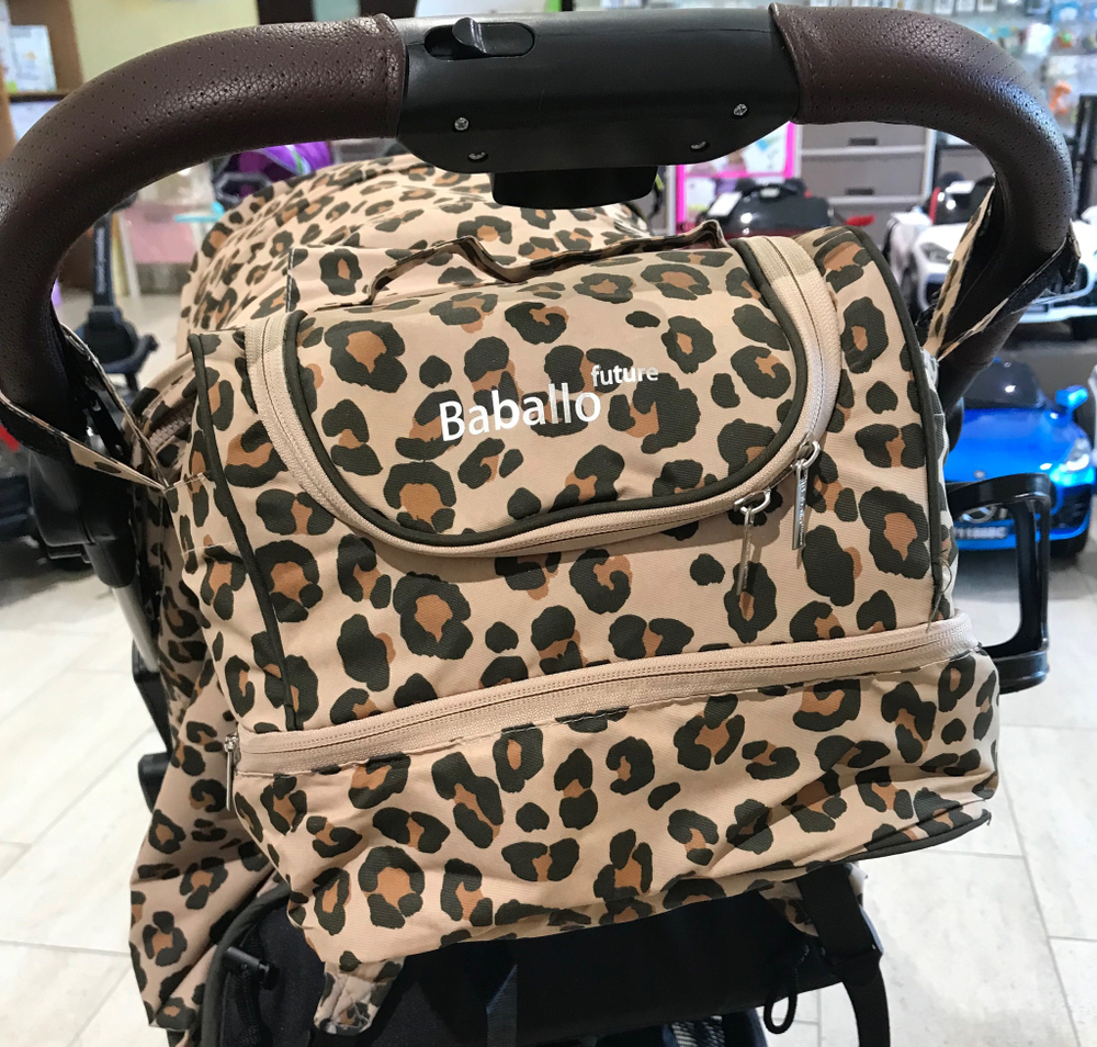 Коляска прогулочная Babalo 2023 Леопардовый белая рама