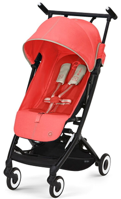 Прогулочная коляска Cybex Libelle BLK Hibiscus Red с дождевиком