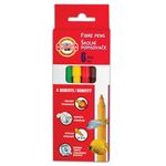 Фломастеры KOH-I-NOOR "Рыбки", 6 цветов, смываемые, трехгранные, картонная упаковка, европодвес, 771002JF05KS