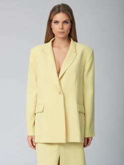 Женский костюм двойка светлый лайм с юбкой миди