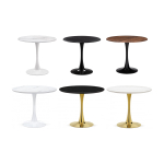 Керамический стол Woodville Тулип 90х74 черный мрамор,  черный, ножки черные