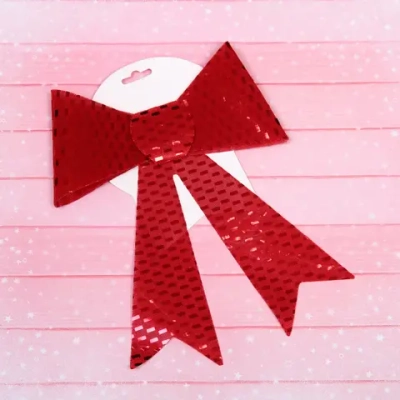 Бант на ёлку «Сияние» 20*26 см, Красный