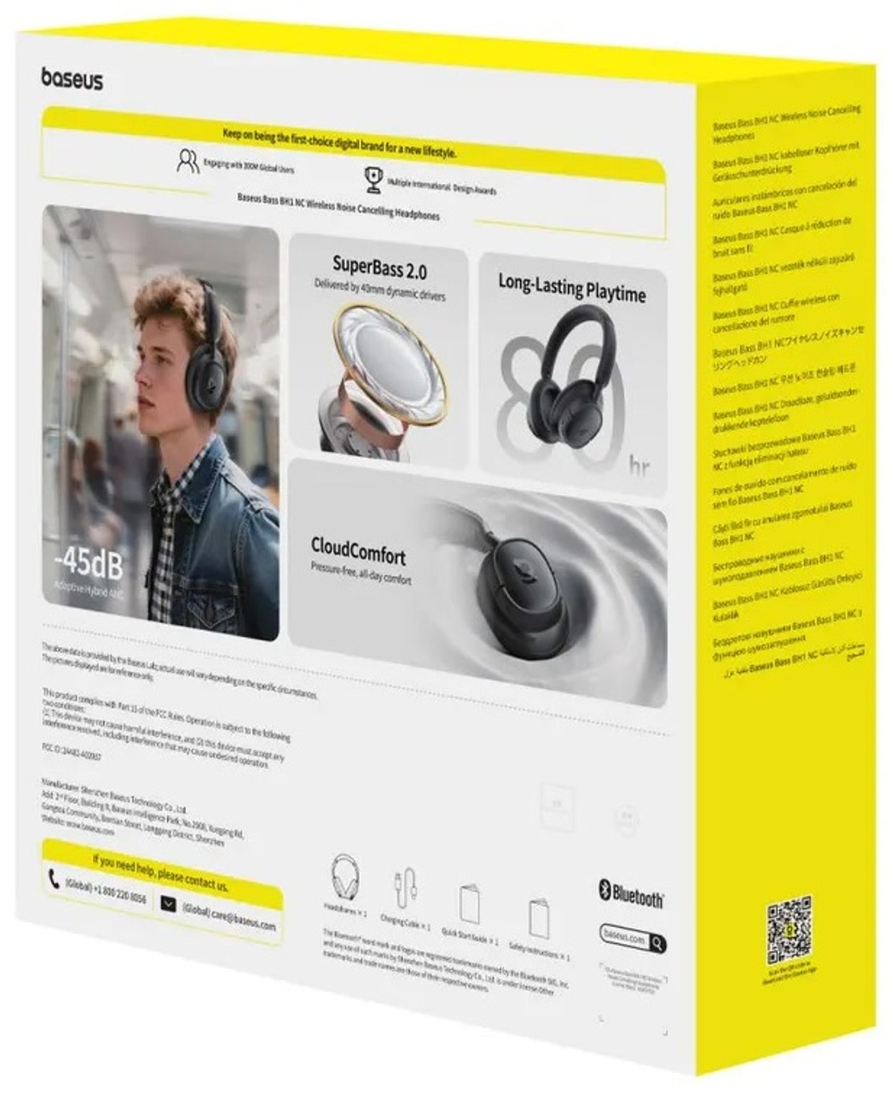 Наушники Baseus Bass BH1 NC черный