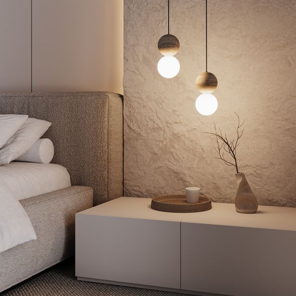 Подвесной светильник из травертина  Stone