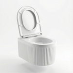 Унитаз подвесной безободковый WAVE RIFL Tornado3.0, сид. дюропласт, м/л, быстр, БЕЛЫЙ глянец (L)