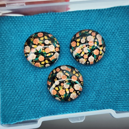 Принт, 16мм, круглый, стеклянный кабошон