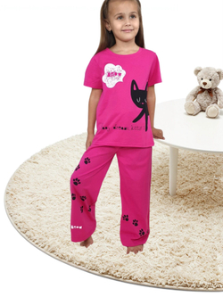 7-55-3 Пижама для девочки (фуфайка и брюки)