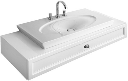 Раковина подвесная/на тумбу Villeroy &amp; Boch La Belle 100х49 см с 1 отверстием под смеситель, альпийский белый CeramicPlus 6124G1R1