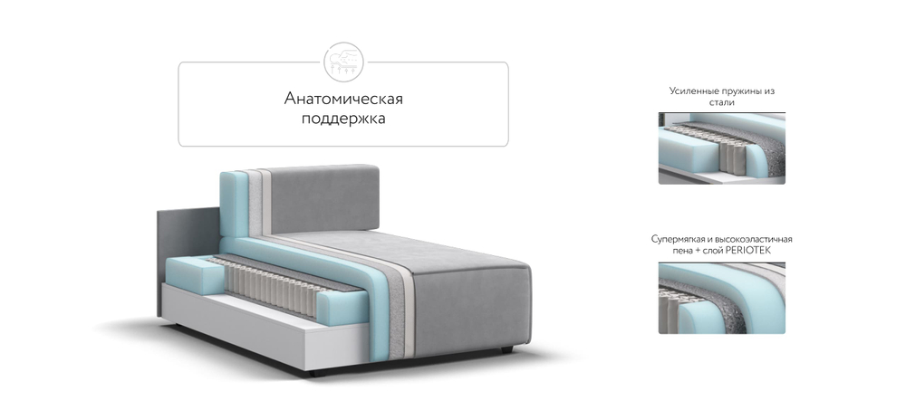 Босс Софт Модуль оттоманка Велюр Монолит сталь