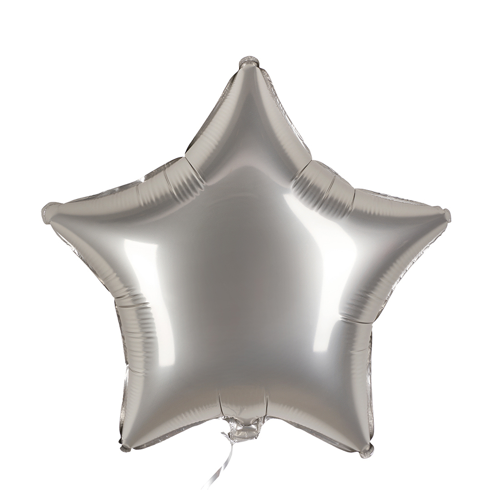 Ф 18" Звезда Лунное Серебро Сатин