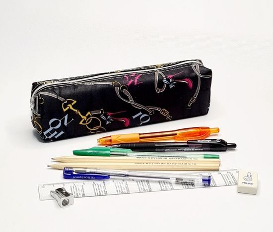 Школьный пенал с 2 отделениями, сиреневый, 11 предметов