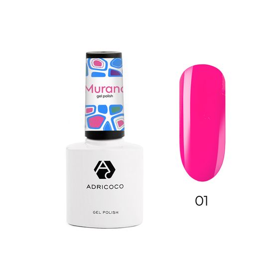 Гель-лак Murano No01 розовый витражный, ADRICOCO, 8 мл