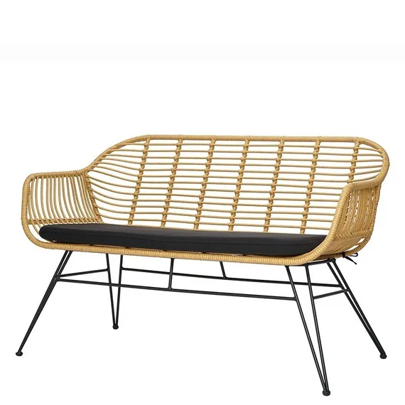 Кушетка Vetle Bent, 125х68 см, светлый ротанг