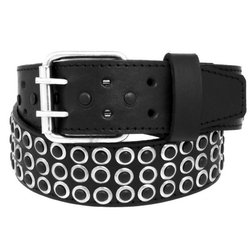 Ремень Клепка 3 ряда ч/б (3148)