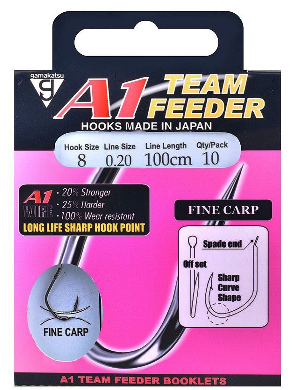 Крючок Gamakatsu A1 Team Feeder Fine Carp 100cm №12 d0.16