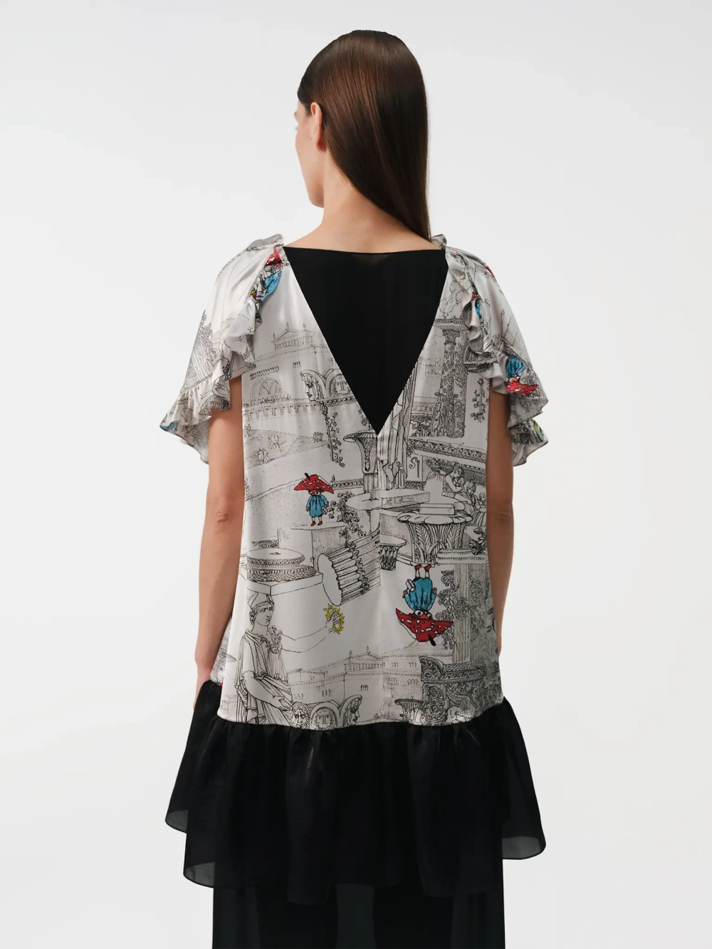 Платье многослойное принтованное OLA OLA